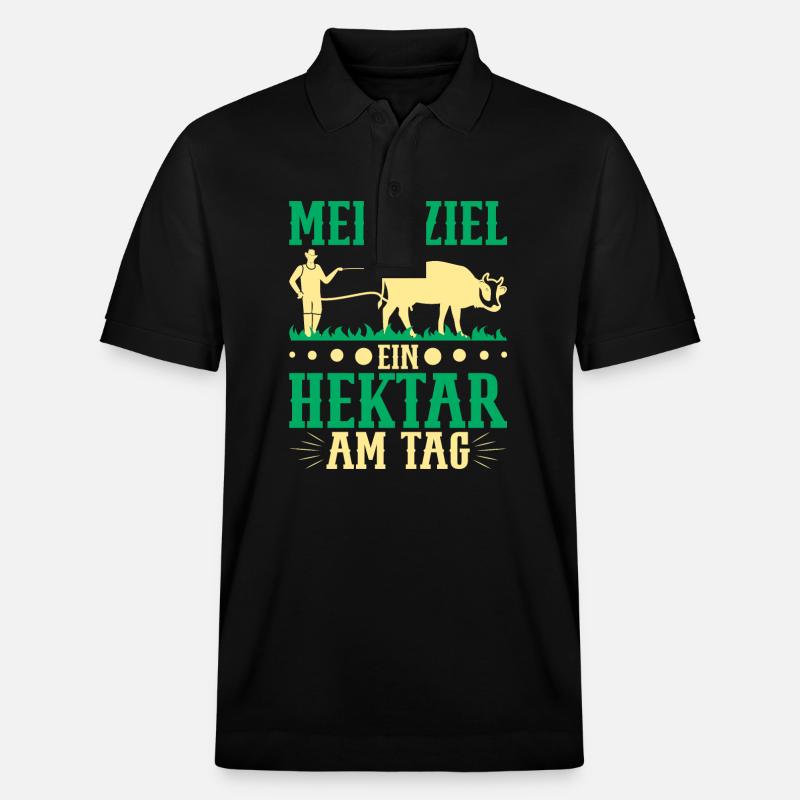 Traktorfahrer Hühnerbauer Landwirte - Stanley/Stella Unisex Bio-Poloshirt PREPSTER - Schwarz