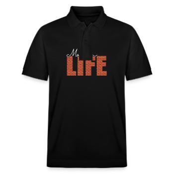 Mason Life Profession Craftsman - Stanley/Stella Unisex Organic Polo Shirt PREPSTER - black - Front - Roxy (174cm) & Andy (188cm)