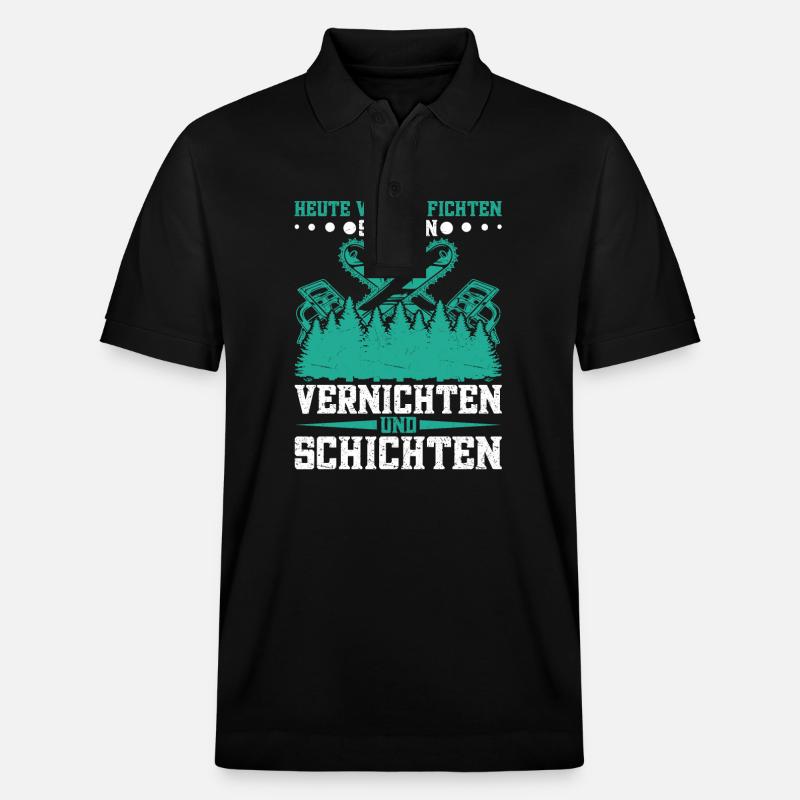 Baumpfleger Forstwirtschaft Waldarbeiter - Stanley/Stella Unisex Bio-Poloshirt PREPSTER - Schwarz