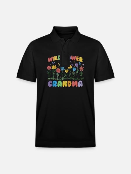 Oma Wildblume Blumen Natur Liebe - Stanley/Stella Unisex Bio-Poloshirt PREPSTER - Schwarz