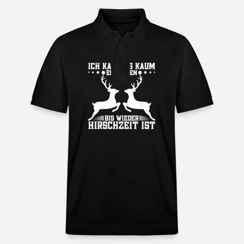 Hirsch Spruch Hirschjäger Weißwedelhirsch - Stanley/Stella Unisex Bio-Poloshirt PREPSTER - Schwarz