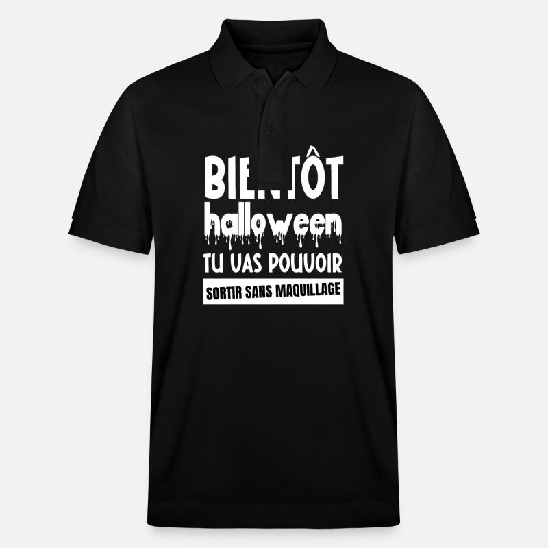 bientôt halloween - Polo PREPSTER bio Stanley/Stella Unisexe - noir