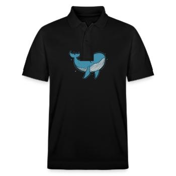 Le rorqual bleu vit dans l’océan aquatique - Polo PREPSTER bio Stanley/Stella Unisexe - noir - Devant - Roxy (174cm) & Andy (188cm)