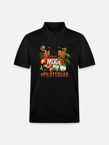 Pilot Vacation Group #Pilotsquad - Stanley/Stella Unisex Organic Polo Shirt PREPSTER - black