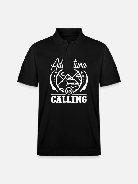 Travel adventure is calling - Stanley/Stella Unisex Organic Polo Shirt PREPSTER - black
