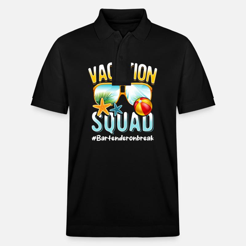 Barman Vacation Squad #Bartenderonbreak - Polo PREPSTER bio Stanley/Stella Unisexe - noir