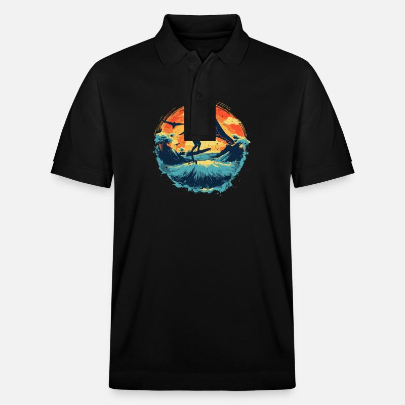 Wingfoil-Surfer Wingfoiling-Board Hydrofoil - Stanley/Stella Unisex Bio-Poloshirt PREPSTER - Schwarz