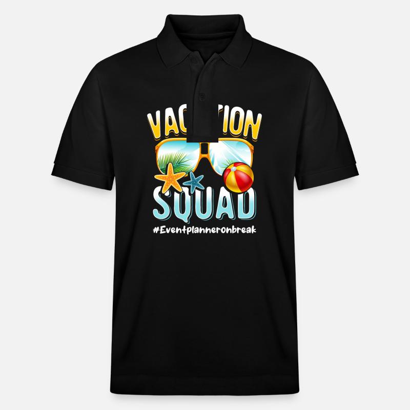 Eventplanner Vacation Squad #Eventplanneronbreak - Stanley/Stella Unisex Organic Polo Shirt PREPSTER - black