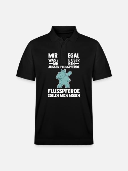 Nilpferd Flusspferd - Stanley/Stella Unisex Bio-Poloshirt PREPSTER - Schwarz