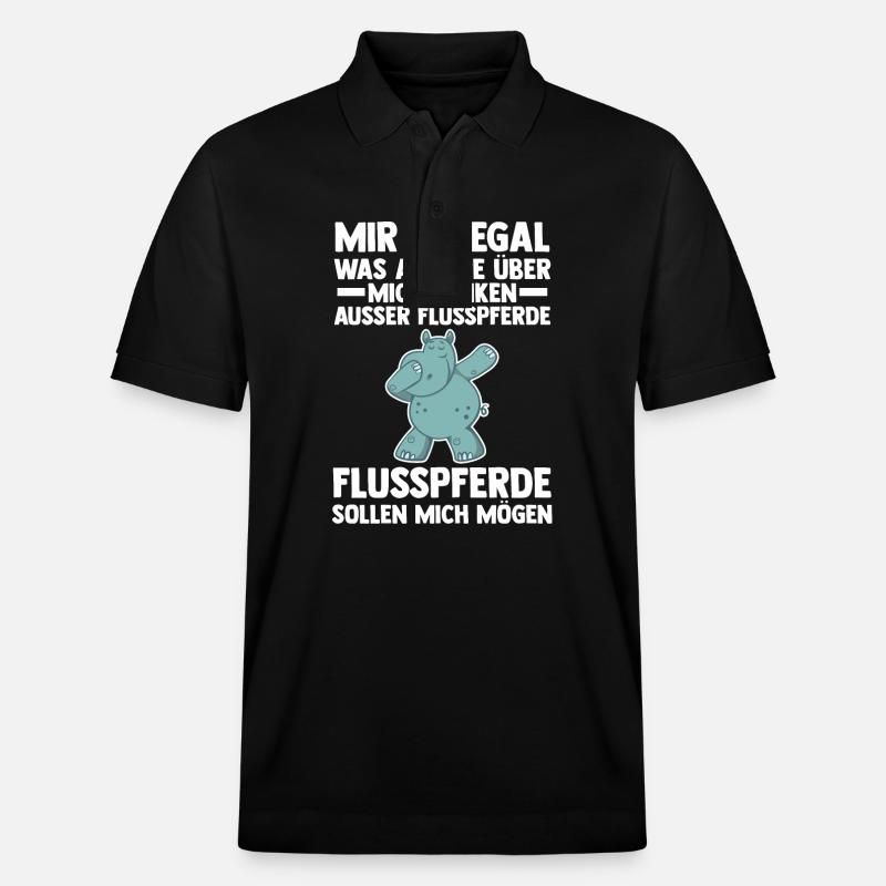 Nilpferd Flusspferd - Stanley/Stella Unisex Bio-Poloshirt PREPSTER - Schwarz