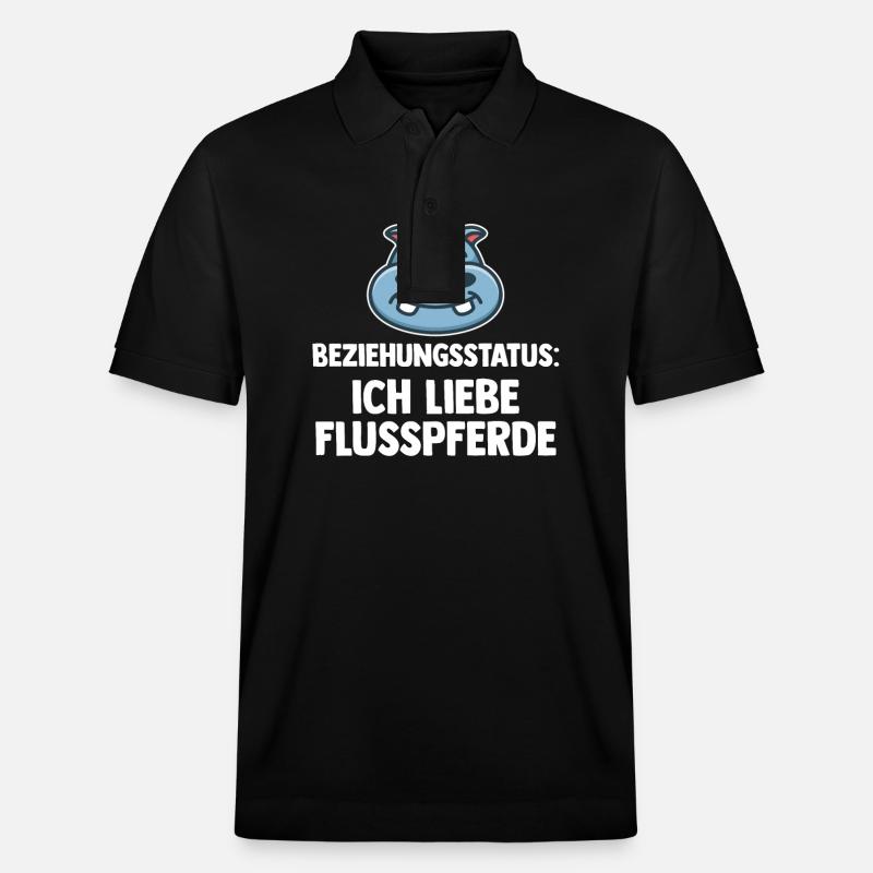 Nilpferd Flusspferd - Stanley/Stella Unisex Bio-Poloshirt PREPSTER - Schwarz