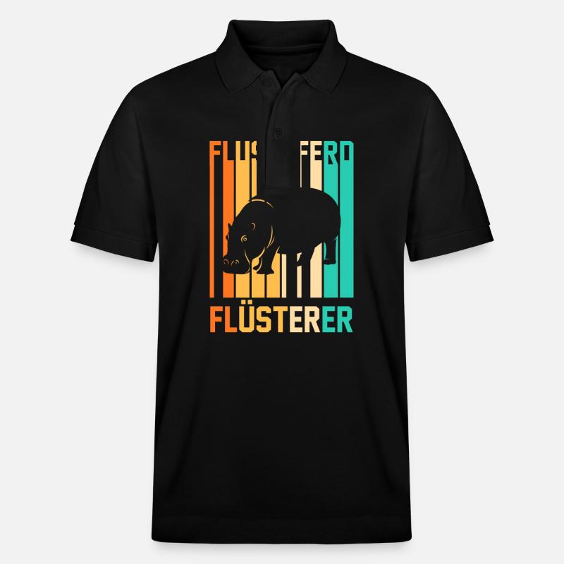 Nilpferd Flusspferd - Stanley/Stella Unisex Bio-Poloshirt PREPSTER - Schwarz