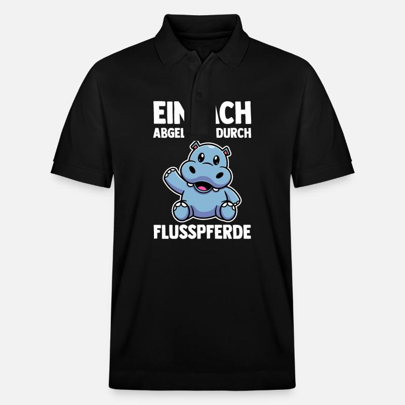 Nilpferd Flusspferd - Stanley/Stella Unisex Bio-Poloshirt PREPSTER - Schwarz