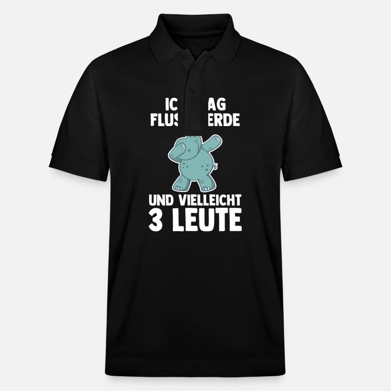 Nilpferd Flusspferd - Stanley/Stella Unisex Bio-Poloshirt PREPSTER - Schwarz