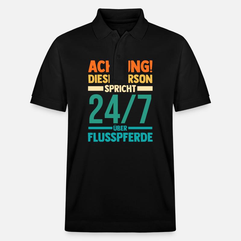 Nilpferd Flusspferd - Stanley/Stella Unisex Bio-Poloshirt PREPSTER - Schwarz