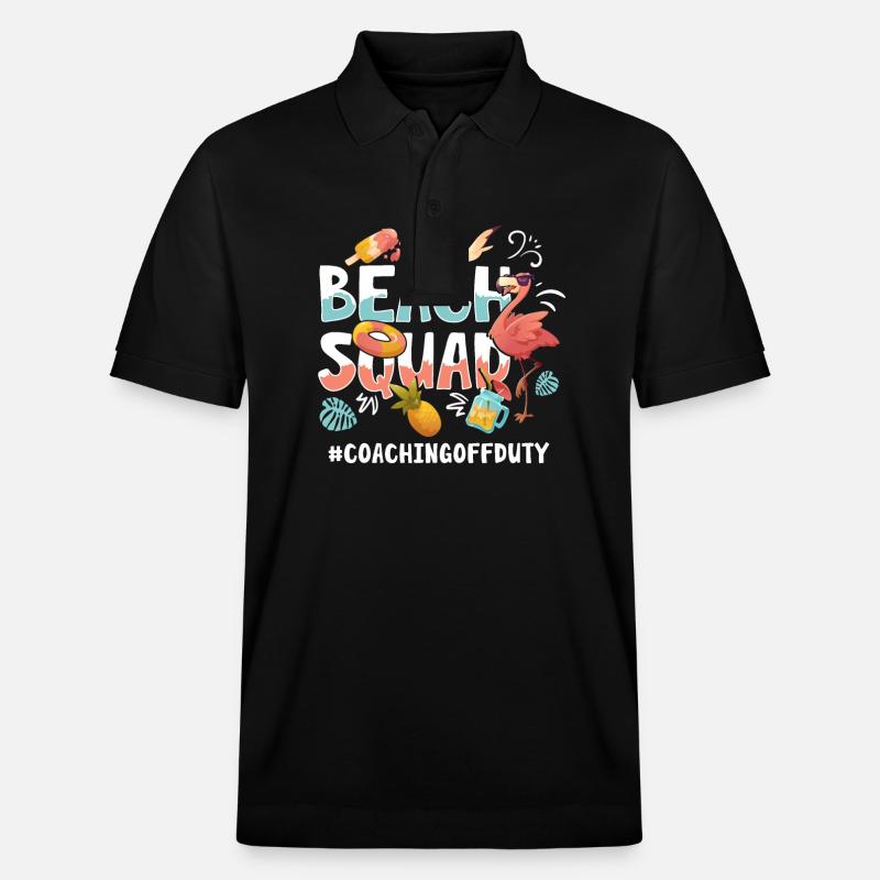 Coaching Vacation Beach Group - Stanley/Stella Unisex Organic Polo Shirt PREPSTER - black