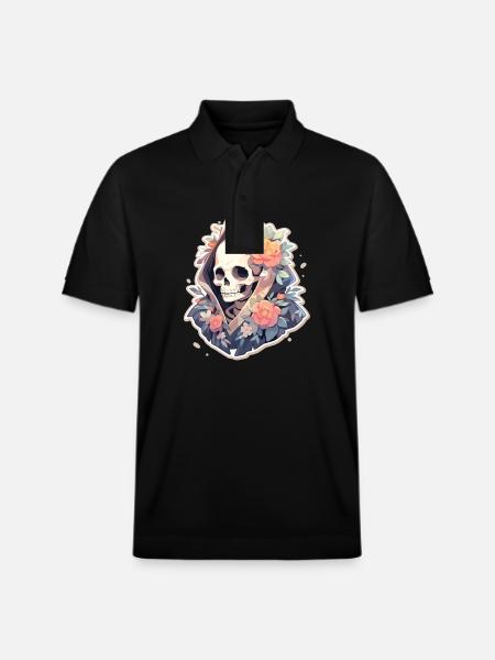 Skeleton Skull Skull Skull Skulls - Stanley/Stella Unisex Organic Polo Shirt PREPSTER - black