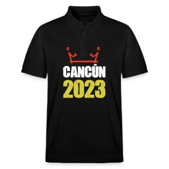 Cancun 2023 - Stanley/Stella Unisex Bio-Poloshirt PREPSTER - Schwarz - Vorne - Roxy (174cm) & Andy (188cm)