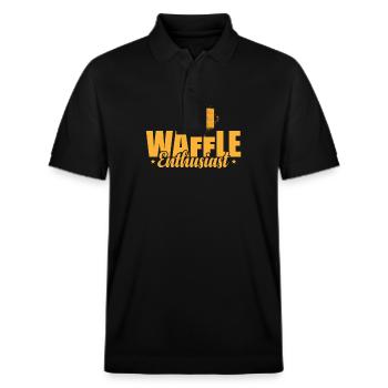 Waffle Enthusiast Snack Gebäck Bäcker - Stanley/Stella Unisex Bio-Poloshirt PREPSTER - Schwarz - Vorne - Roxy (174cm) & Andy (188cm)