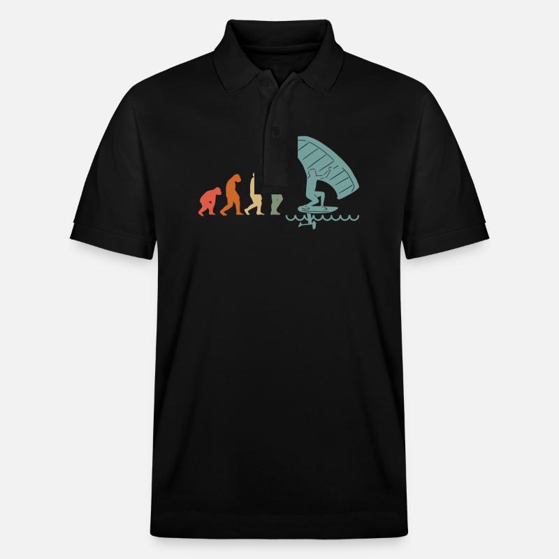 Wingfoil-Surfer Wingfoiling Hydrofoil Evolution - Stanley/Stella Unisex Bio-Poloshirt PREPSTER - Schwarz