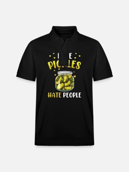 Pickles Lover syltede agurk gave - Stanley/Stella PREPSTER økologisk unisex poloshirt - sort