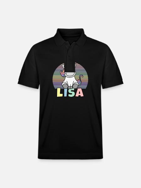 Lisa Einhorn Name - Stanley/Stella Unisex Bio-Poloshirt PREPSTER - Schwarz