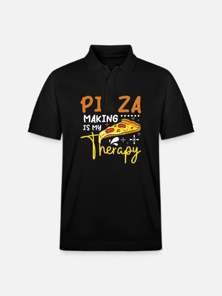 Pizza making is my therapy - Stanley/Stella Unisex Organic Polo Shirt PREPSTER - black
