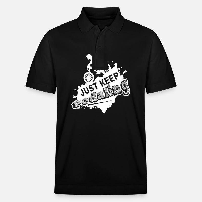 Bicycle Bicycle Just keep Pedaling - Stanley/Stella Unisex Organic Polo Shirt PREPSTER - black