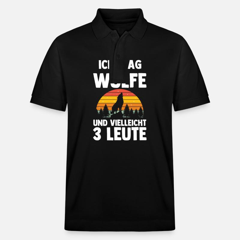 Tier Waldtier Wolf - Stanley/Stella Unisex Bio-Poloshirt PREPSTER - Schwarz