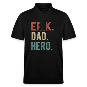 Erik Papa Held - Stanley/Stella Unisex Bio-Poloshirt PREPSTER - Schwarz - Vorne - Roxy (174cm) & Andy (188cm)