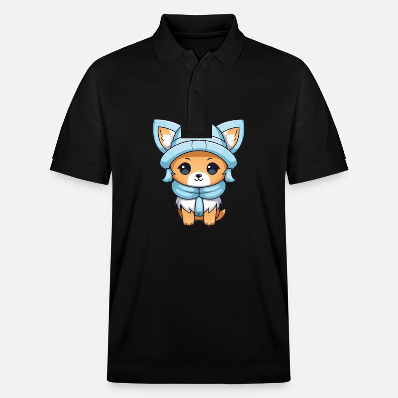 Fuchs Winter Comic - Stanley/Stella Unisex Bio-Poloshirt PREPSTER - Schwarz