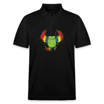 Parrot Animal Talking - Stanley/Stella Unisex Organic Polo Shirt PREPSTER - black - Front - Roxy (174cm) & Andy (188cm)
