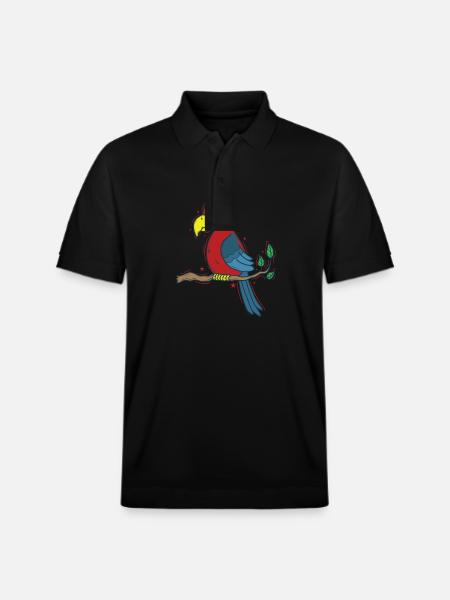 Parrot Exotic Tropics Animal - Stanley/Stella Unisex Organic Polo Shirt PREPSTER - black