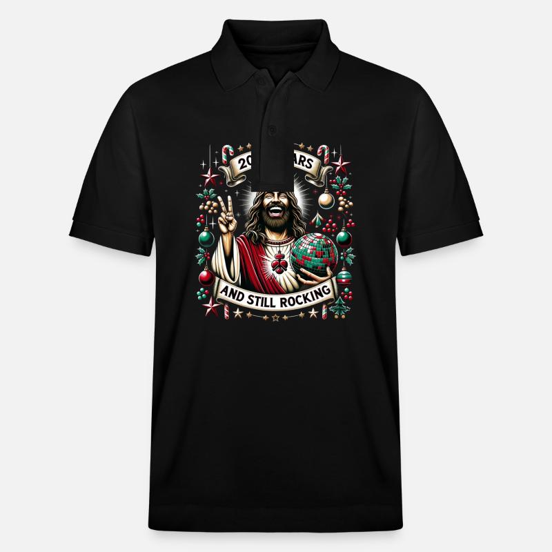 Jesus Kristus Bursdagsgutt Stygg jul - Stanley/Stella PREPSTER økologisk unisex-poloskjorte - svart