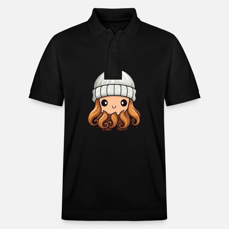 Oktopus Winter Krake Comic - Stanley/Stella Unisex Bio-Poloshirt PREPSTER - Schwarz