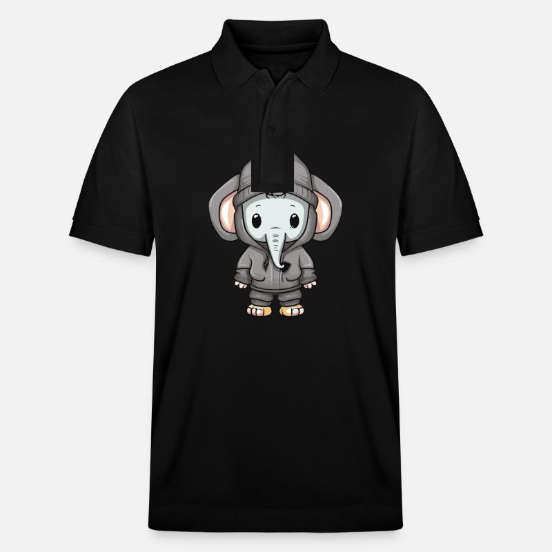 Bande dessinée d’hiver éléphant - Polo PREPSTER bio Stanley/Stella Unisexe - noir