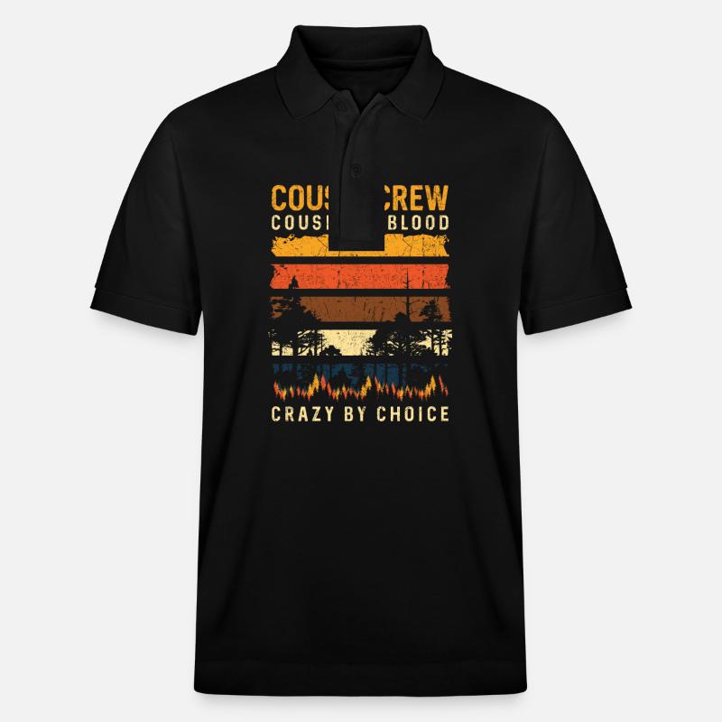 Crazy Cousin Crew Camping Camp - Polo PREPSTER bio Stanley/Stella Unisexe - noir