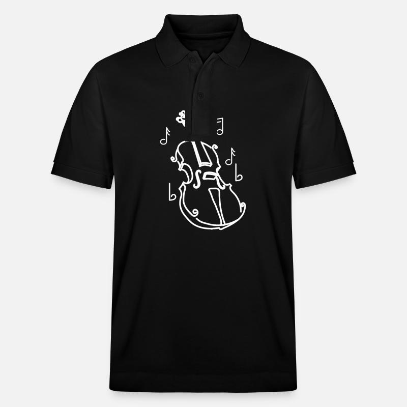 Violoncelle dessiné peint - Polo PREPSTER bio Stanley/Stella Unisexe - noir