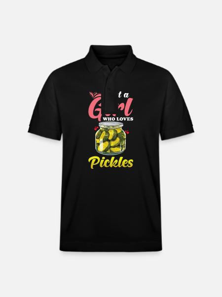 Pickles Lover concombre mariné cadeau - Polo PREPSTER bio Stanley/Stella Unisexe - noir