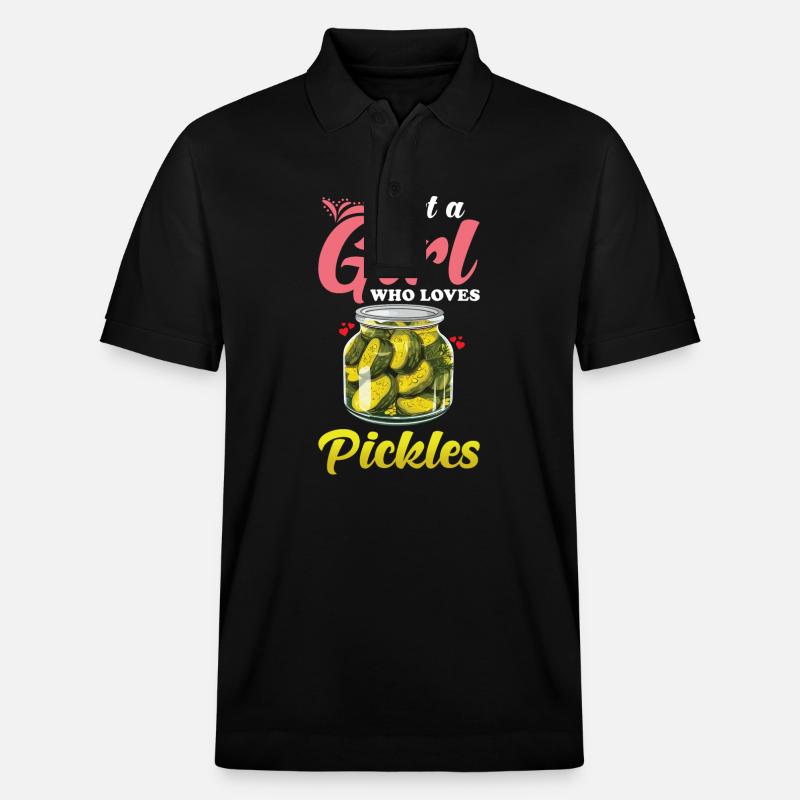 Gurken Liebhaber eingelegte Gurke Geschenk - Stanley/Stella Unisex Bio-Poloshirt PREPSTER - Schwarz