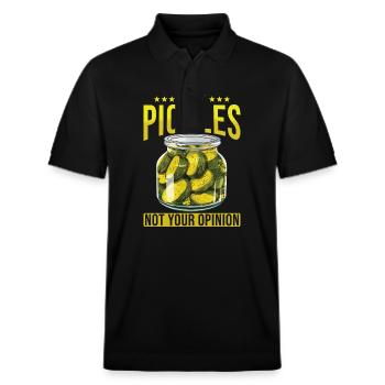 Pickles Lover Pickled Cucumber Gift - Stanley/Stella Unisex Organic Polo Shirt PREPSTER - black - Front - Roxy (174cm) & Andy (188cm)