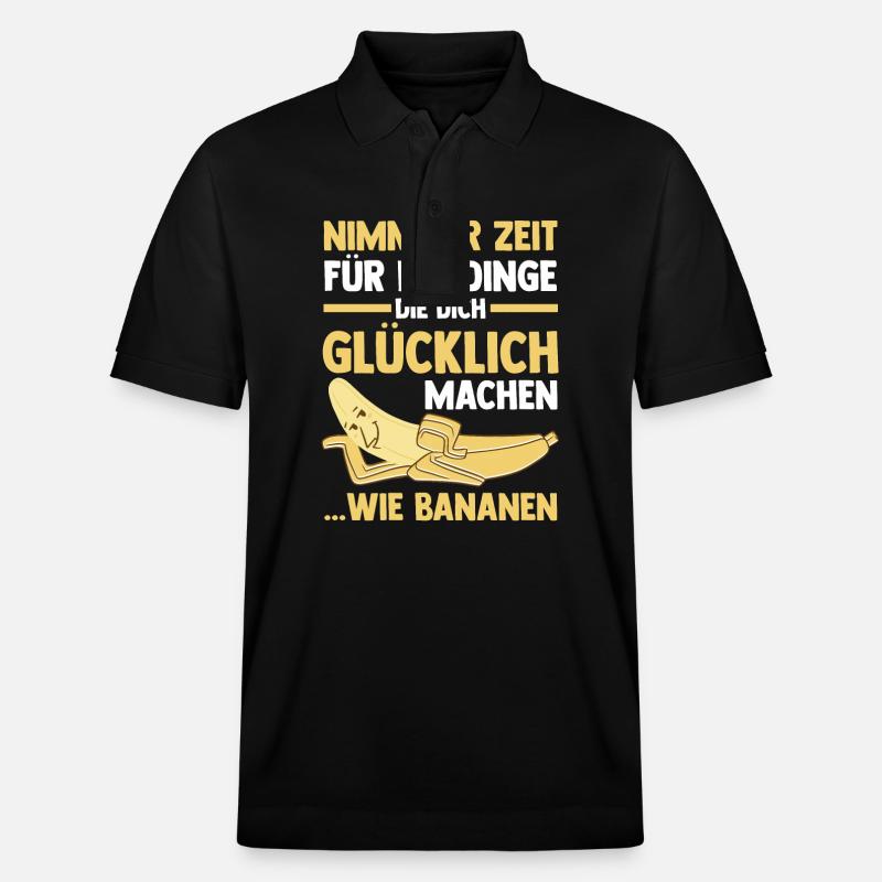 Früchte Banane - Stanley/Stella Unisex Bio-Poloshirt PREPSTER - Schwarz