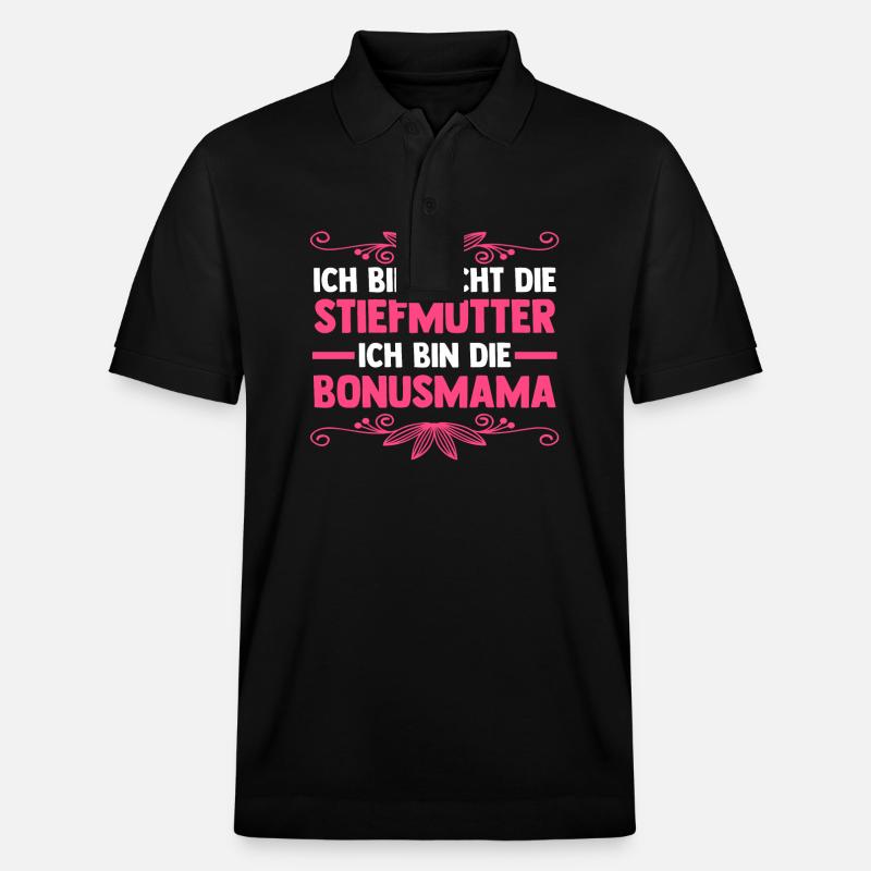 Stiefmutter Stiefmama Bonusmama - Stanley/Stella Unisex Bio-Poloshirt PREPSTER - Schwarz