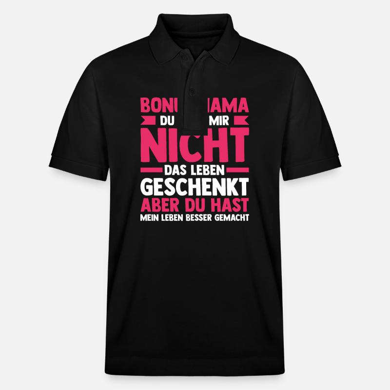 Stiefmutter Stiefmama Bonusmama - Stanley/Stella Unisex Bio-Poloshirt PREPSTER - Schwarz