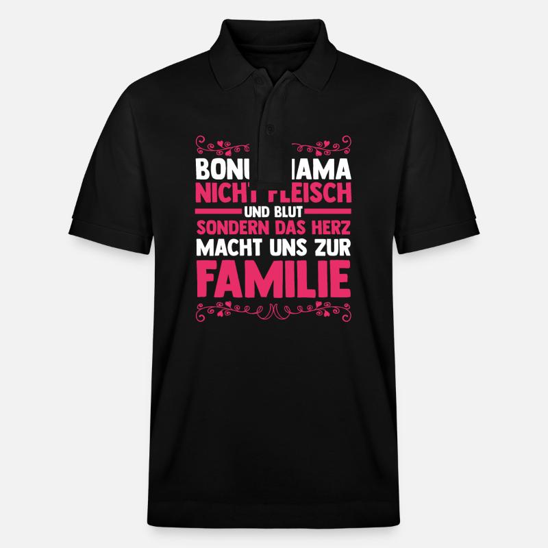 Stiefmutter Stiefmama Bonusmama - Stanley/Stella Unisex Bio-Poloshirt PREPSTER - Schwarz