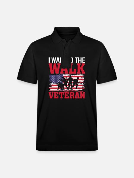 I walked the path veteran - Stanley/Stella Unisex Organic Polo Shirt PREPSTER - black