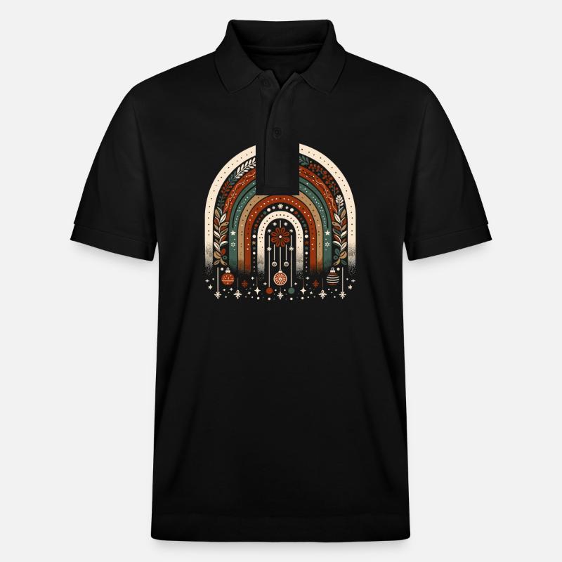 Weihnachtskranz böhmischer Regenbogen Weihnachten - Stanley/Stella Unisex Bio-Poloshirt PREPSTER - Schwarz