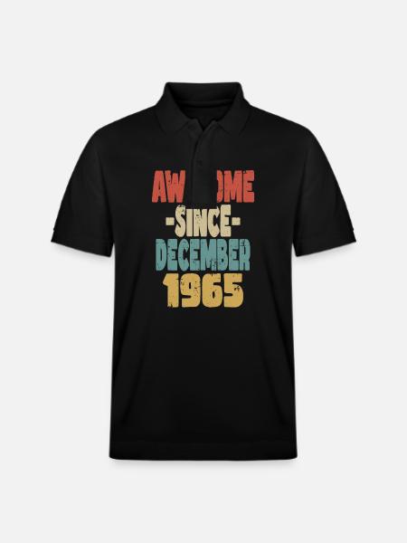Awesome December 1965 - Stanley/Stella Unisex Organic Polo Shirt PREPSTER - black