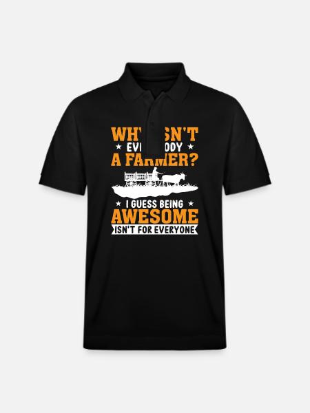 Why isn't everyone a farmer? - Stanley/Stella Unisex Organic Polo Shirt PREPSTER - black