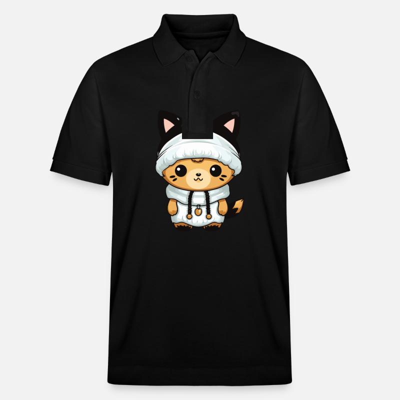 Fox Winter Comic - Stanley/Stella Unisex Organic Polo Shirt PREPSTER - black